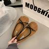 French retro suede light mouth single shoes women's 2025 early spring new shoes flat bow ladyshoes Doudou shoes