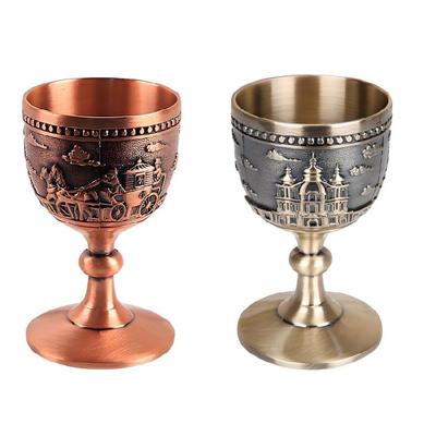 Handcrafted Zinc Alloy Elegant Highballs Glass Russian Inspires Barwares White Wine Goblet For Whiskeys And Cocktails