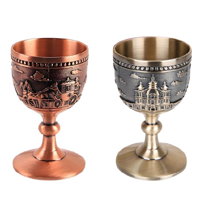Handcrafted Zinc Alloy Elegant Highballs Glass Russian Inspires Barwares White Wine Goblet For Whiskeys And Cocktails