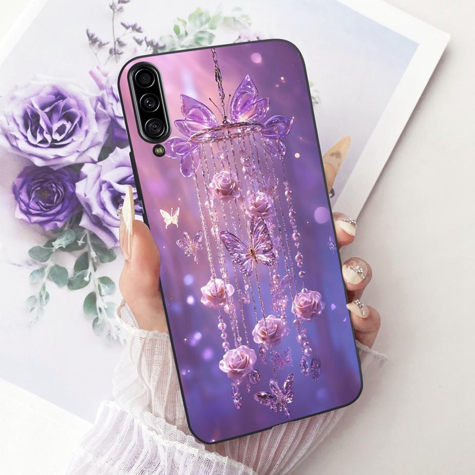For Samsung Galaxy A90 5G Case SM-A908B Luxury Flowers Butterfly Painted Cover Soft Slim Phone Case For Samsung A90 A 90 5G Bags