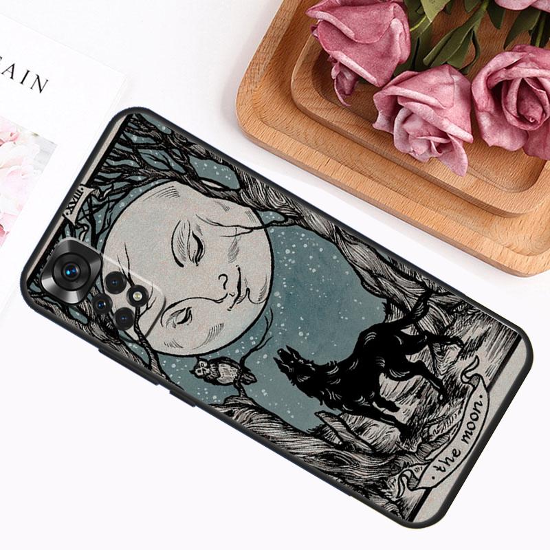 Death Tarot Cat Case For Xiaomi Redmi Note 9 10 11 12 13 14 Pro 9S 10S 11S 12S Redmi 14C 13C 10C 12C Cover