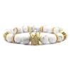 2019 Zirconia Crown Stone & Frosted Bead Bracelet with Copper & Imperial Stone Accents