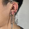 Punk Grunge Rock Rivet Chain Earrings Cool Fashion Geometric Drop Earrings Goth  Aesthetic Charm Jewelry Hip Hop Accessories