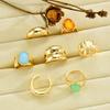 IF ME 7pcs/set Vintage Acrylic Rings For Women Men Girls Punk Gold Color Irregular Geometric Open Knuckle Joint Ring Jewelry