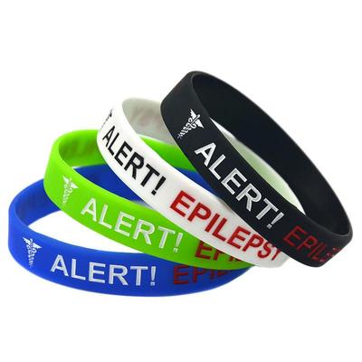 Bracelet en Silicone Alerte Médicale Épilepsie pour Adultes - Bracelet de Sport Unisexe