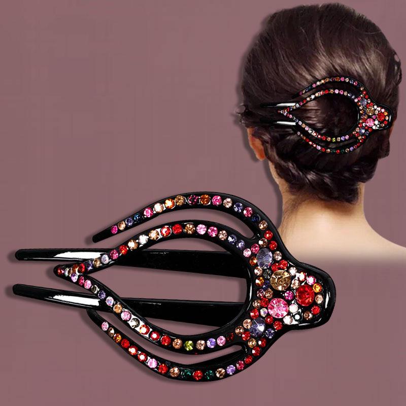 Luxury Korean Rhinestone Hair Claw Clip for Updos