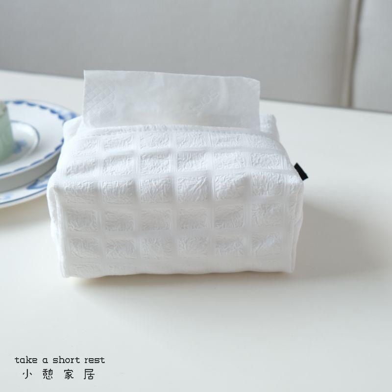 ins style Korean tissue cover i Korean Nordic French paper drawing storage bag tissue box plaid tulip