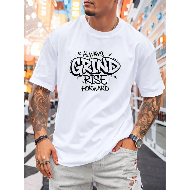 European Sizes Men's Casual Short Sleeve T-Shirt -  Motivational Graphic Design | Breathable Summer Tee, Machine Washable, Regular Fit