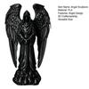 3D Printed Sculpture Decoration, Dark Gothic Angel Decoration with Detailed Feather Texture, Matte Black Figurine for Home Office Halloween Gift