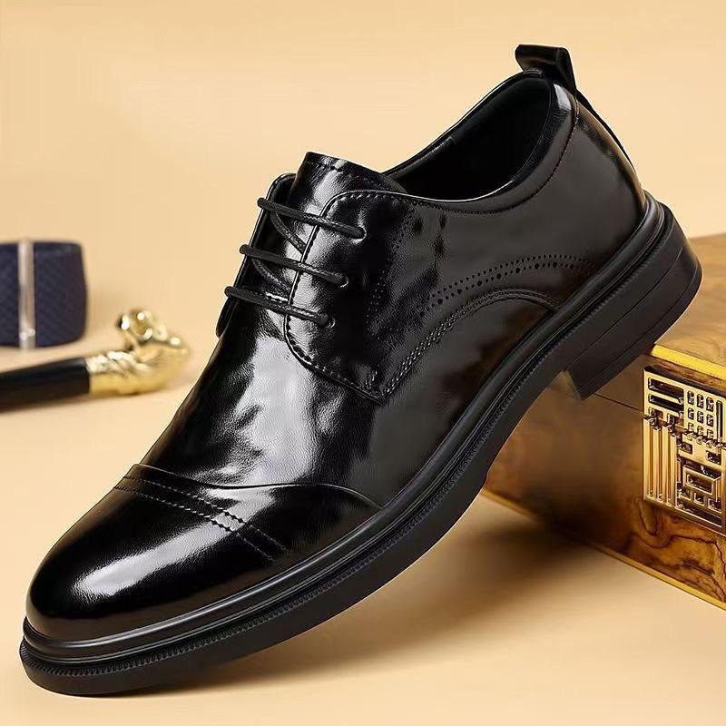Leather shoes men s new winter leather breathable business dress shoes casual non-slip soft leather 38