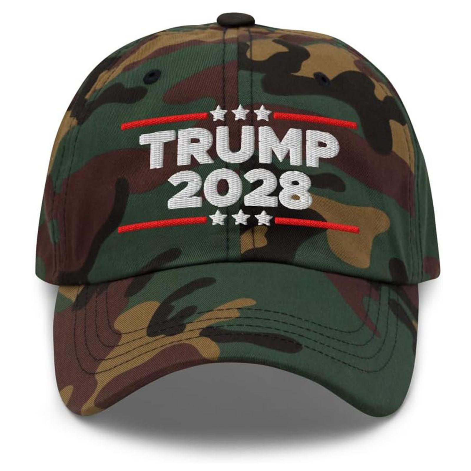 

Модная мужская и женская бейсболка Trump Foil Print 2028 года с регулируемой высотой One Size