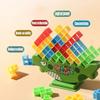 Building Block Brick Toy Balance Stacked Tetra Tower Game; Swing High Russian%^% Building Blocks* Kid Desktop Party Toys..