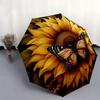 1pc Sunflower & Butterfly Automatic Umbrella Design, Cute Cartoon Pattern, Portable Outdoor Umbrella, Perfect A082