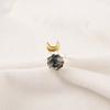 Round Moss Agate Stone Promise Sisters Day Eternity Statement Ring 925 Silver RR-58-37