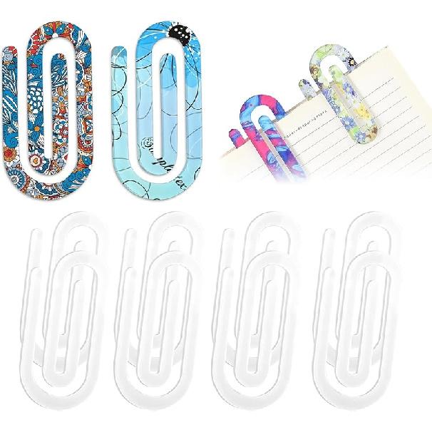 12 Pcs Sublimation Paper Clips Jumbo Blanks, 4x2 Inch Acrylic Sublimation Paperclips Blanks Large, Personalized Paper Clips for Crafts, Gifts, Home,