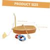 EXCEART Miniature Fishing Boat Set with Swimming Ring for Interior x x Plastic 2-Pack Dollhouse, Decoration, 11.6 5.4 8cm,