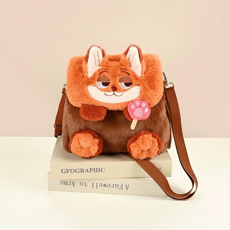 Disney Zootopija Mielas Animacinis Personažas Judy Hopps Nick Wilde Pliušinis Kuprinė Per Petį Vienos Peties Krepšys Atverčiamas Viršus Kawai Festivalio Dovana