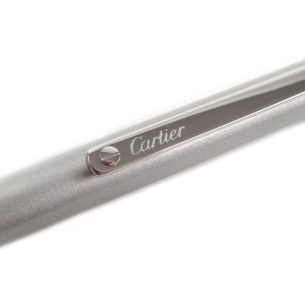 Great Cartier Ballpoint pen Santos de Cartier Twist Type Silver mens Used