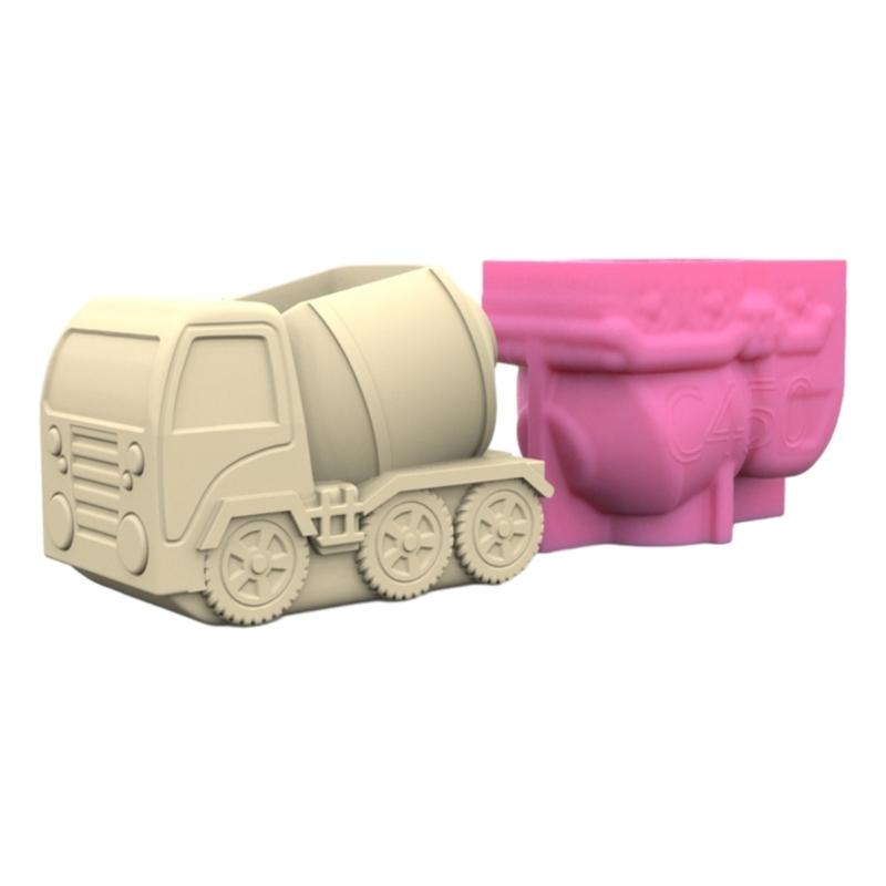 Mud Tanker Pen Holder Silicone Molds Table Ornament Mould Plasters Making Tool Succulent Planter Mold Easy to Clean
