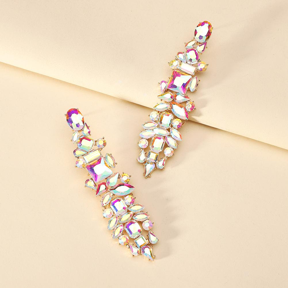 Visací náušnice s kamínky pro ženy, kapkové, výrazné, párty šperky, doplňky