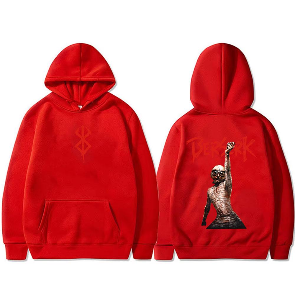 Anime Berserk Guts Hoodie Retro Manga Skull Knight Gatsu Griffith Zodd Sweatshirt Men's Fleece Hoodies