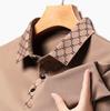 Original Design Men'S Polo Shirt Letter Jacquard Long Sleeve Autumn Lapel T-Shirt Business Classic Casual Fashion Trend Menswear
