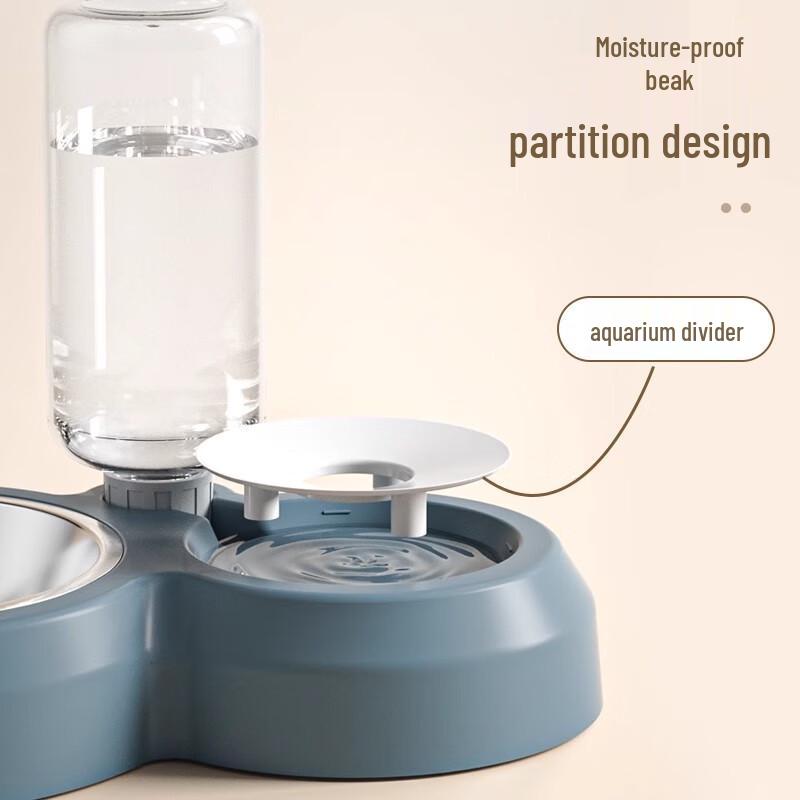 Automatic Pet Water & Food Feeder with Stainless Steel Bowls CN plug (adapter included)