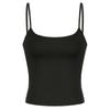 Street style solid color, basic one-word shoulder square collar, small vest inside, summer integrated outer wear, slim sling