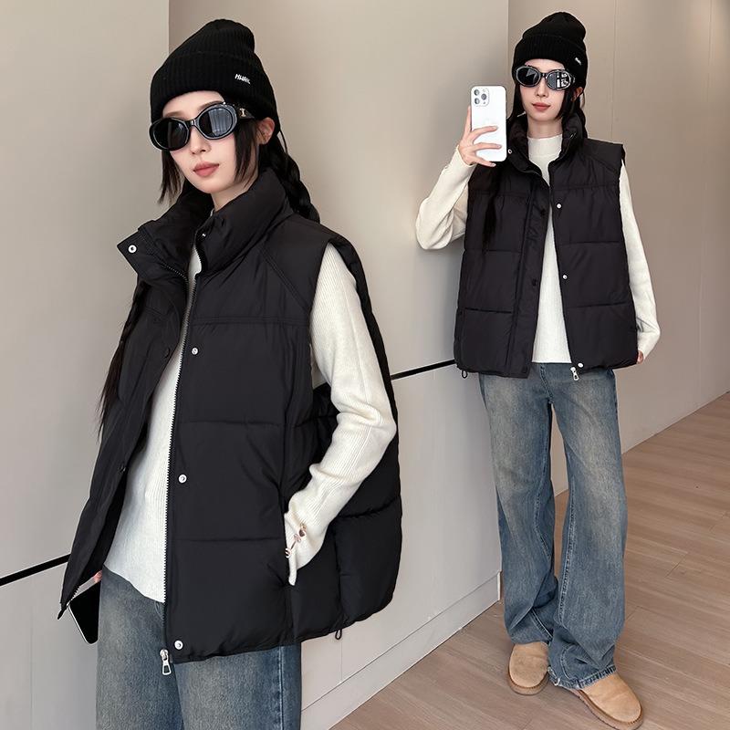 Cotton Clothes Women's New Vest Women's Fashion Short Stand-up Collar Down Cotton Autumn Thermal Vest Vest Vest
