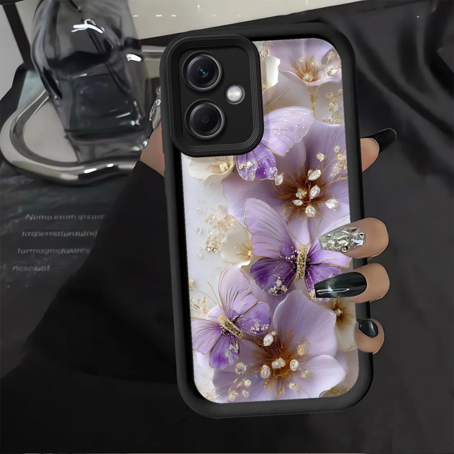 Case for Xiaomi Redmi Note 14 Pro Plus 13C 14C 12s 11 11s 12 A1 A2 A3 A4 Note 13 10 12C Phone Cover Black Butterfly Pattern