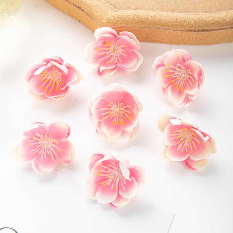 Artificial Flower Sakura Plum Blossom Wedding Outdoor Garden Wall Home Room Vase Wreath Diy Festival Gift Candy Box Accessories