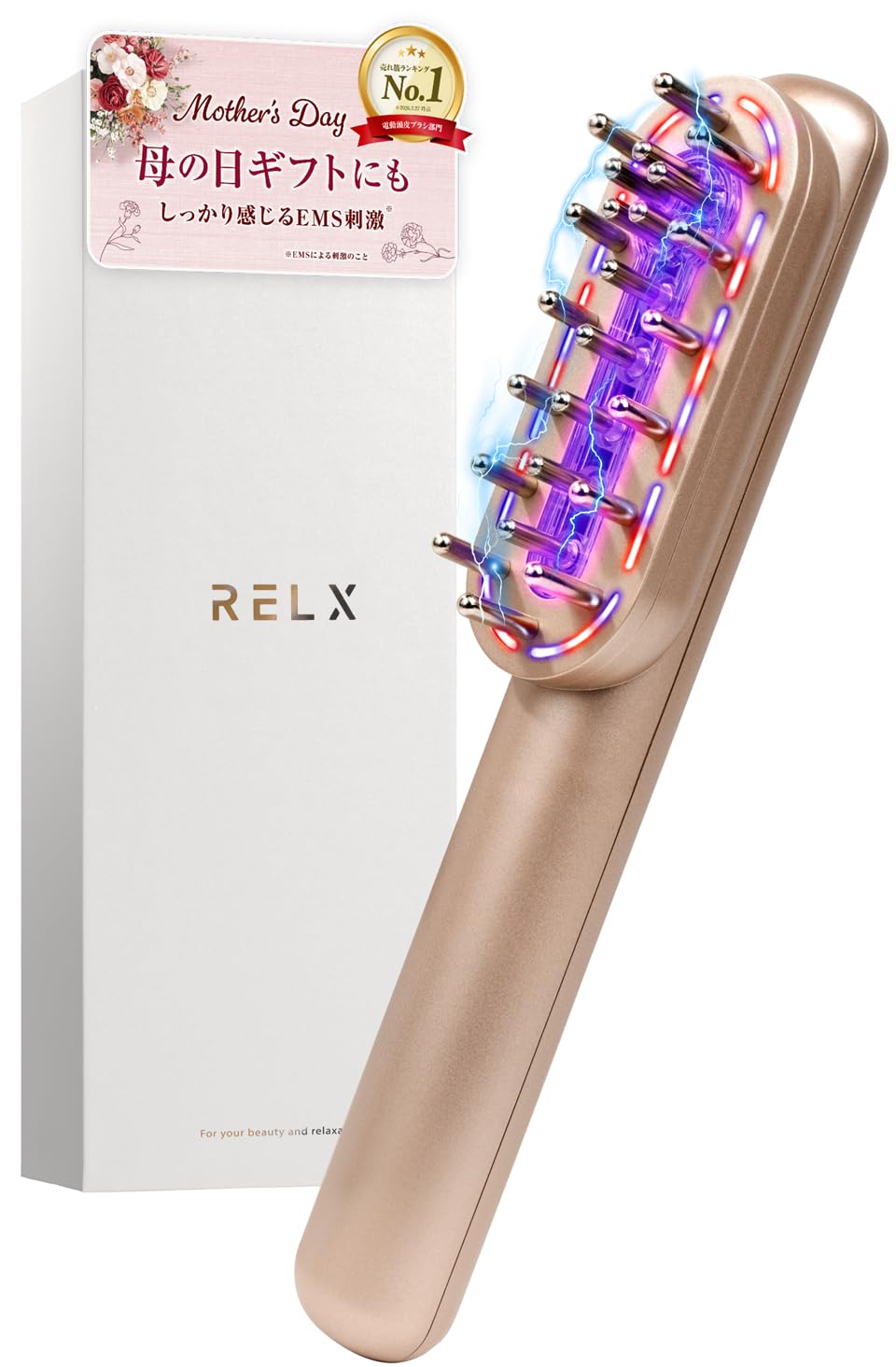 

RELX Electric Brush EMS Facial Massager by a Japanese Lift Brush LED Scalp Care Beauty Appliance Day Gift Present Rose Gold [Designed Company]