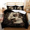 Duvet Cover 220x240 Beige 3D Print Halloween Comforter Cover Set For Bedroom Super Soft Comfortable Warm Queen Bedding Set Skull