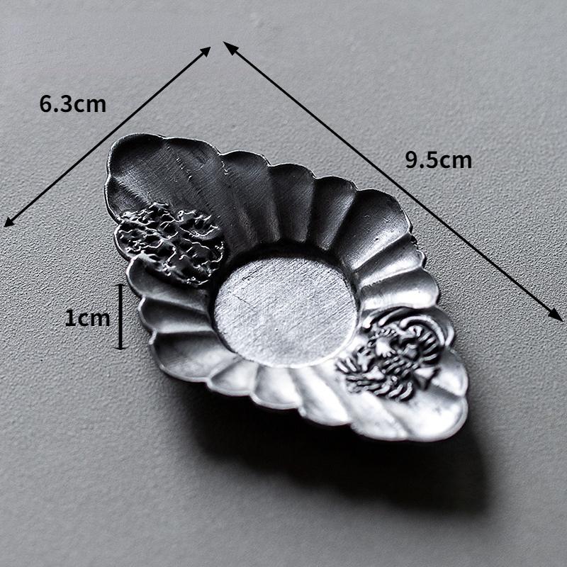 Japanese Retro Pure Tin Coaster Zen Tea Saucer Insulation Pad Old Tin Tea Coaster Cup Holder Tea Ceremony Tea Set Accessories