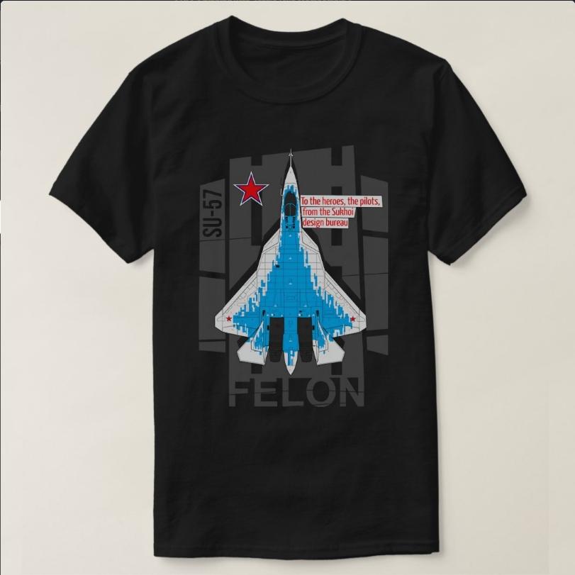 Russian Sukhoi Su57 Multirole Stealth Fighter Aircraft TShirt 100 Cotton ONeck Short Sleeve Casual Mens Tshirt Size S3XL S