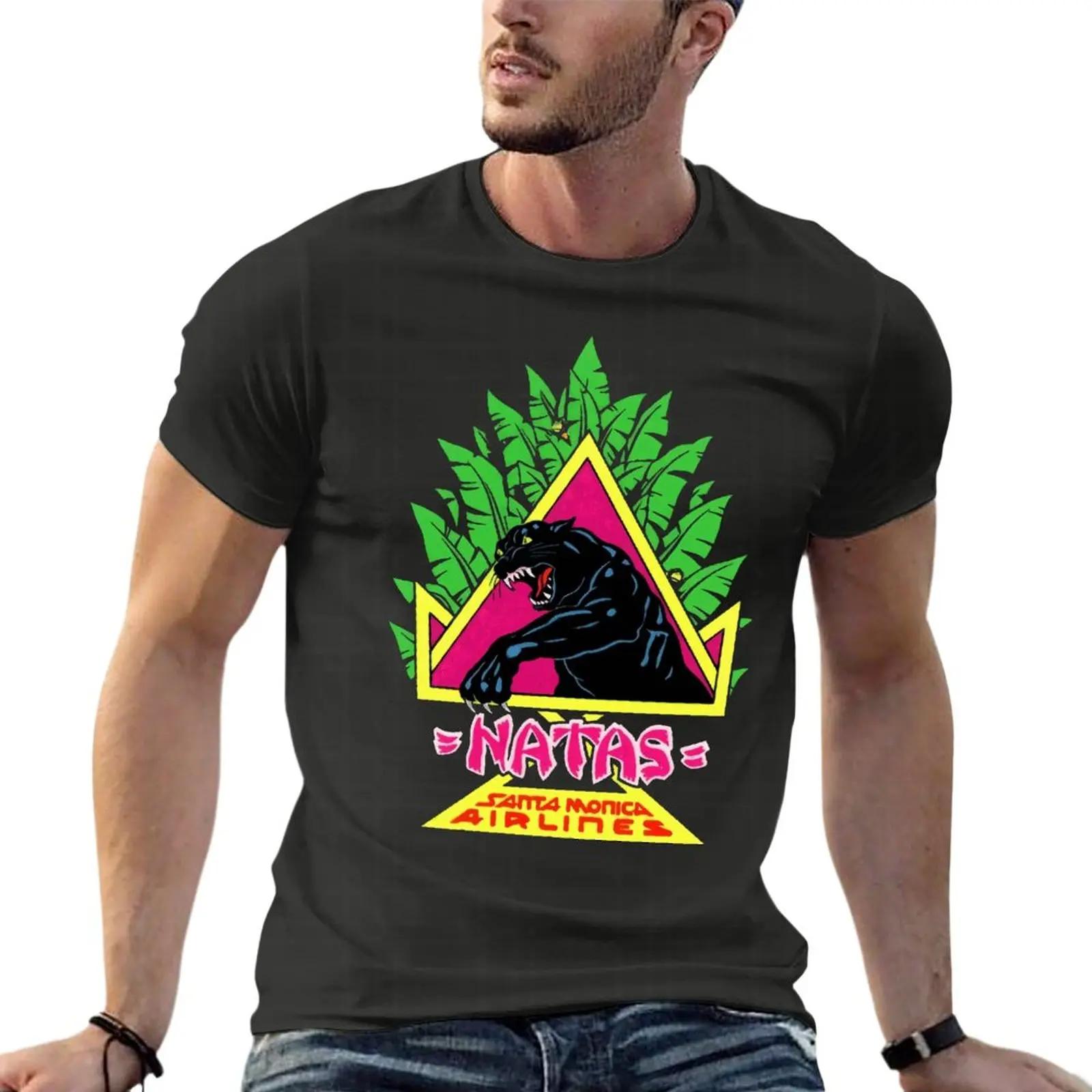 Vintage Santa Monica Airlines Natas Kaupas Funny Oversized T Shirt Printed Men Clothes 100 Cotton Streetwear Plus Size Top Tee S