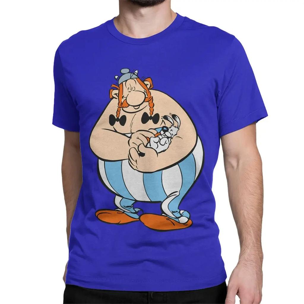 2025 Vintage Obelix and Dogmatix Asterix T-Shirt for Men Women Cotton T Shirt Anime Cartoon Short Sleeve Tees Gift Idea Clothing