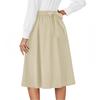 Damska Spódnica Midi Retro z Wysokim Stanem, Plisowana z Tyłu na Sznurki, Rozkloszowana o Kroju A