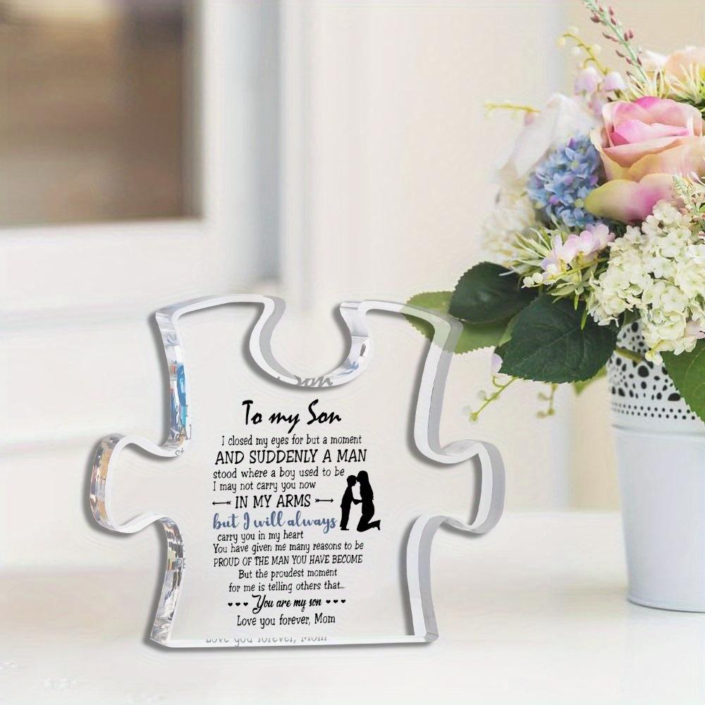 "To My Son" Carved Acrylic Puzzle - Ideal Birthday, Christmas & Graduation Gift