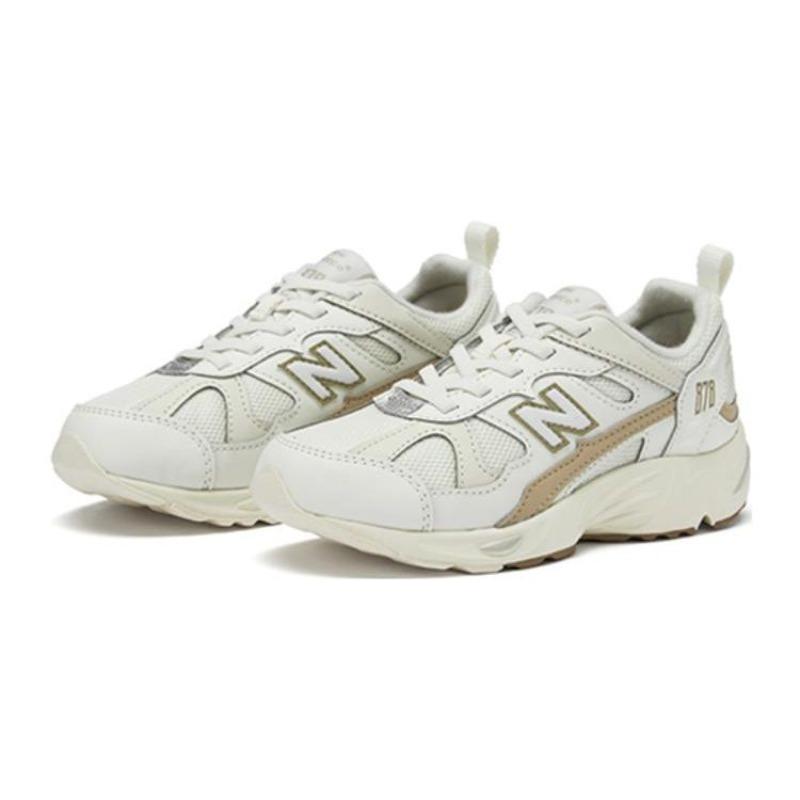 New Balance 878 Kids Off White Low Top Running Shoes Mesh Breathable Shock Absorbent Wear Resistant PV878SM1