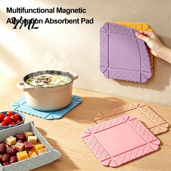 Waterproof Kitchen Accessory Foldable Silicone Magnetic Mat, Heat Resistant Hot Pad, Portable Table Mat Non-slip Trivet for Dining And Camping Picnic
