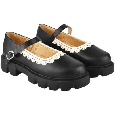Shoetopia Women'S Block Heel Mary Janes Black,8 Uk