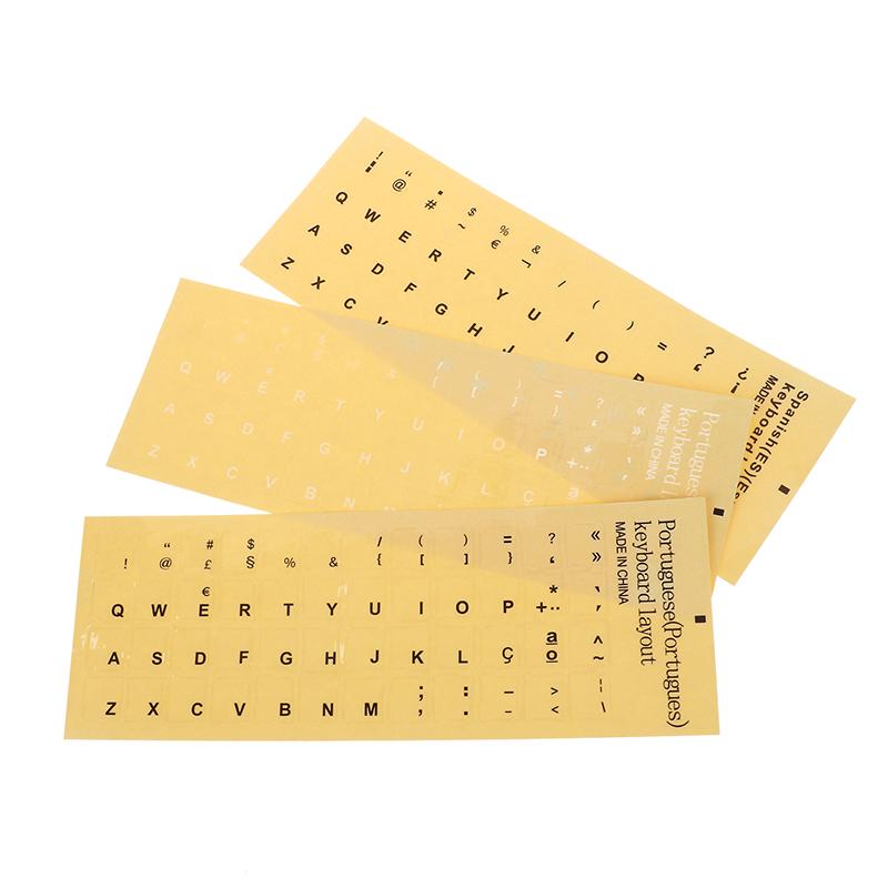 1Sheet Standard Spanish Portuguese Language Transparent Keyboard Stickers