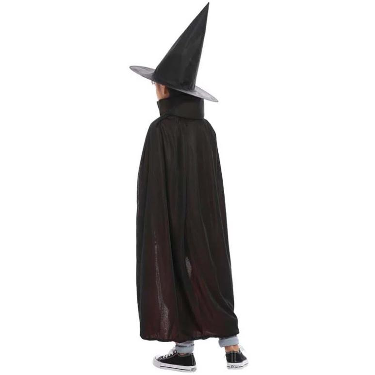 Death Reaper Magician Cloak Wizard Robe Double Layer Witch Clothes Kid Gifts