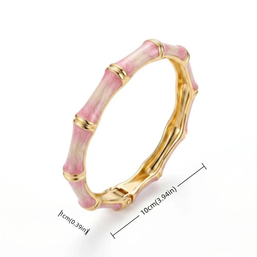 Gold Bamboo Joint Bangle Stainless Steel Stainless Steel Bangle Enamel Resin Bracelet Trendy