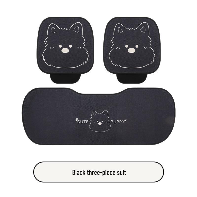 West Highlands Cute Cartoon Cotton Linen Car Seat Cushion for Women - Fits Toyota BZ3, RAV4, Corolla, and Ruifang