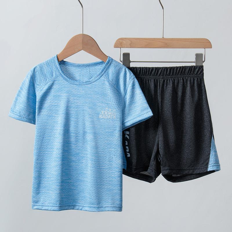 Kinder Kurzarm Sommer Jungen Schnell trocknend Mesh Anzug Mädchen Sportswear