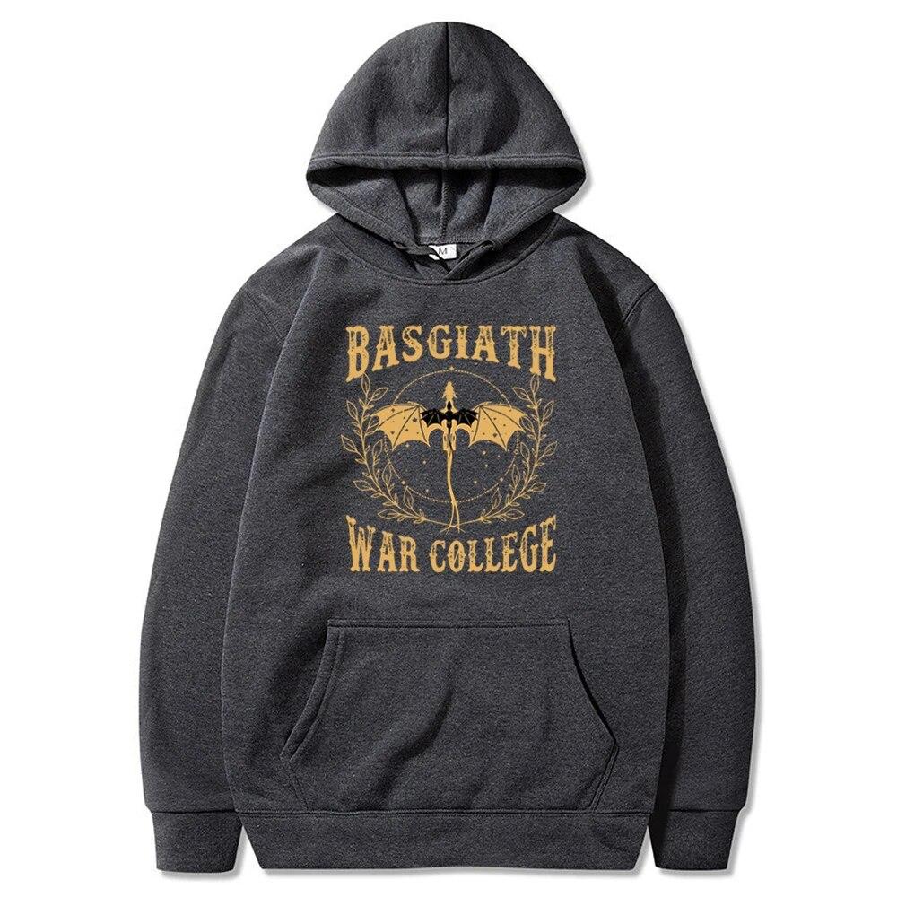Vintage Fourth Wing Hoodie Black and Gold Dragon Graphic Basgiath War College Hooded Sweatshirt Rebecca Yoros Book Lover Hoodies Unisex Hoodie