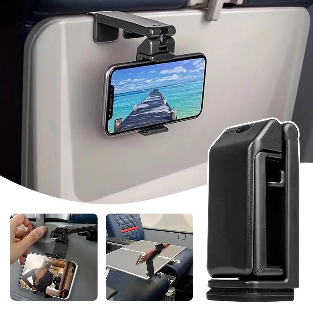 Universal Phone Holder Portable Airplane Travel Phone Clip 360° Foldable Adjustable Rotatable Selfie Bracket Train Seat Stents
