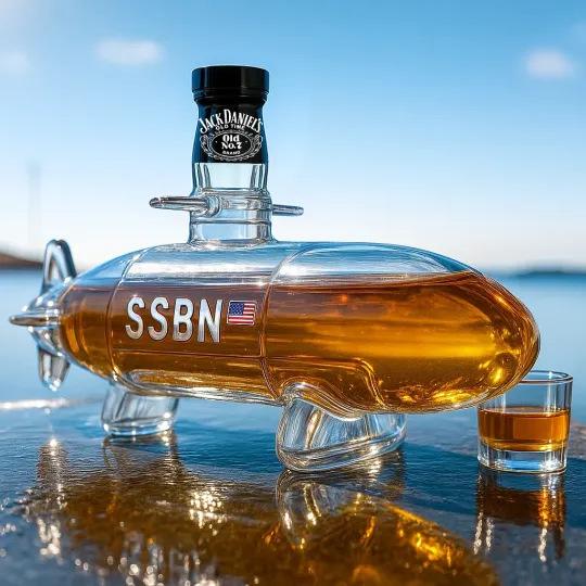 

Декантер для виски в форме подводной лодки Прозрачный Декантер-подводная лодка Контейнер для красного вина, виски, крепких напитков для вечеринки, бара, путешествий, кемпинга